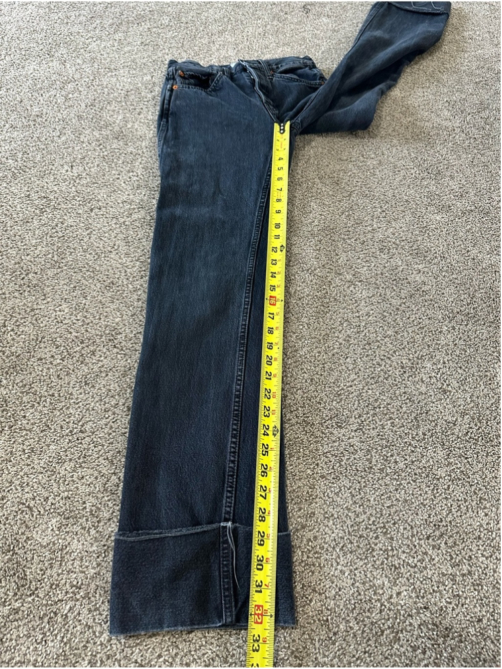Re/Done High-Rise Loose Long Cuff Jean Size 25 Blacken Blue Aritzia - Picture 15 of 16